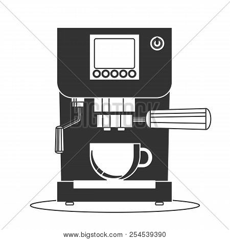 Coffee Maker Machine Icon Flat. Simple Stock Flat Vector Illustration.