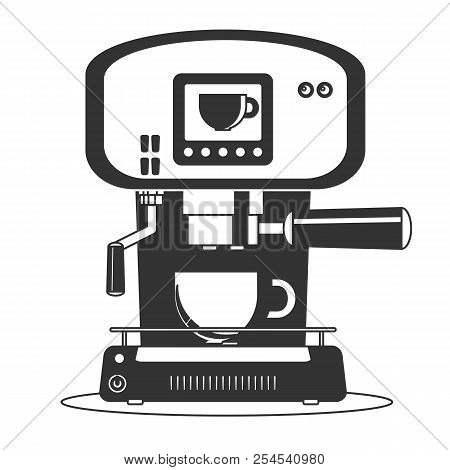Coffee Maker Machine Icon Flat. Simple Stock Flat Vector Illustration.