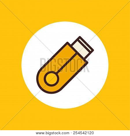 Small Flash Drive Icon. Simple Illustration Of Small Flash Drive Vector Icon For Web