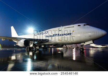Minsk, Minsk National Airport, Belarus - June 15, 2018: Boeing 747-300  Ew-465tq  Transaviaexport Ca