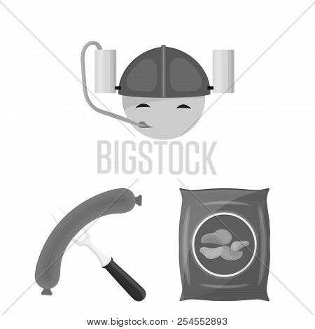 Pub, Interior And Equipment Monochrome Icons In Set Collection For Design. Alcohol And Food Vector S