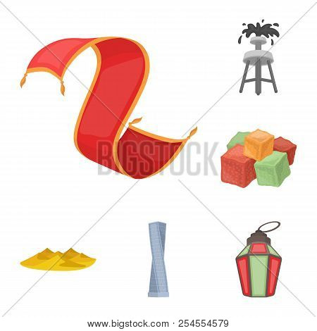 Country United Arab Emirates Cartoon Icons In Set Collection For Design. Tourism And Attraction Vect