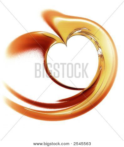 Golden Heart på en hvid baggrund