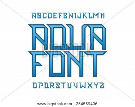 Aqua Font. Vector Alphabet Letters. Typeface Design.