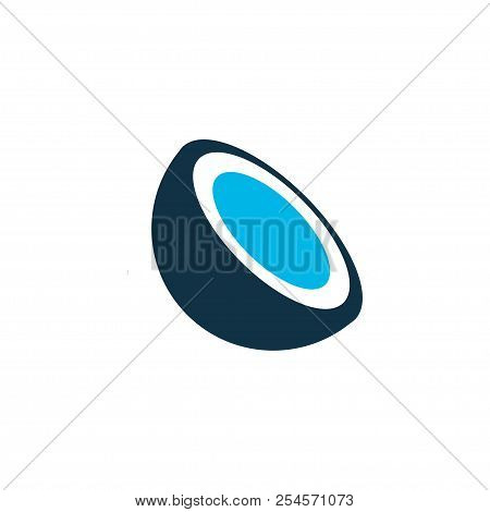 Cocoanut Icon Colored Symbol. Premium Quality Isolated Coco Element In Trendy Style.