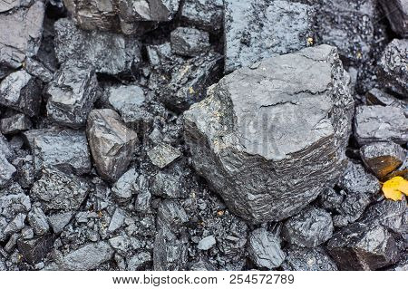 Natural Black Coals For Background. Industrial Coals