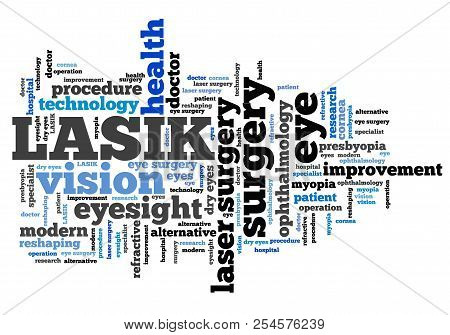 Lasik Vision Improvement Surgery - Word Cloud Concept.