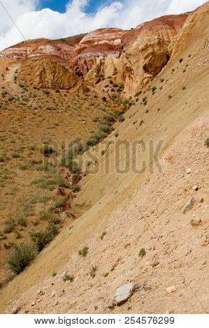 Valley Of Mars In The Altai Mountains. The Tract Kyzyl Chin. Kosh-agach Region
