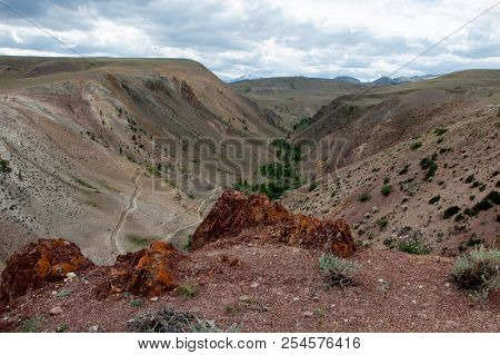 Valley Of Mars In The Altai Mountains. The Tract Kyzyl Chin. Kosh-agach Region