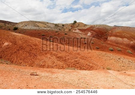 Valley Of Mars In The Altai Mountains. The Tract Kyzyl Chin. Kosh-agach Region
