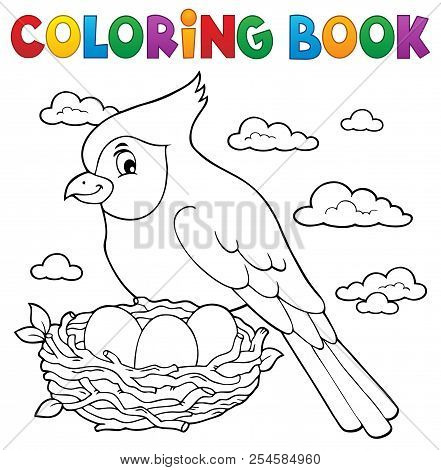 Coloring Book Bird Topic 3 - Eps10 Vector Picture Illustration.