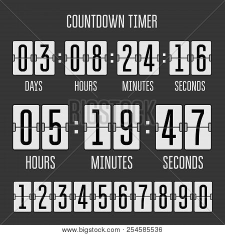 Flip Countdown Clock Counter Timer On Black