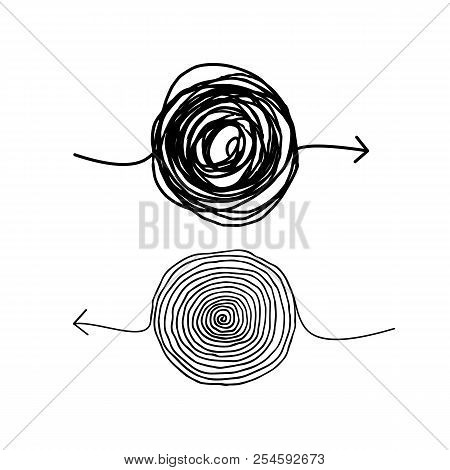 Multi Directional Scribble Insane Arrows As Illustration Of Brainstorming Complexity