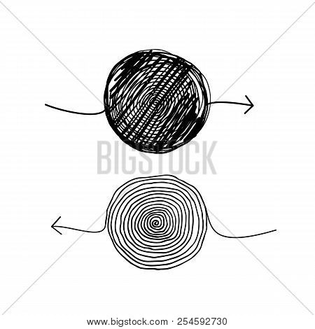 Multi Directional Scribble Insane Arrows As Illustration Of Brainstorming Complexity