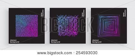 Minimal Cover Design, Threads Chaos, Abstract Wavy Lines, Modern Line With Trendy Gradients. Electro