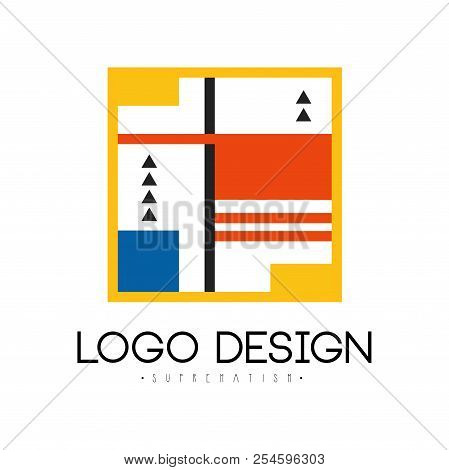 Suprematism Logo Design, Abstract Modern Geometric Template Can Be Used For Brand Identity, Advertis