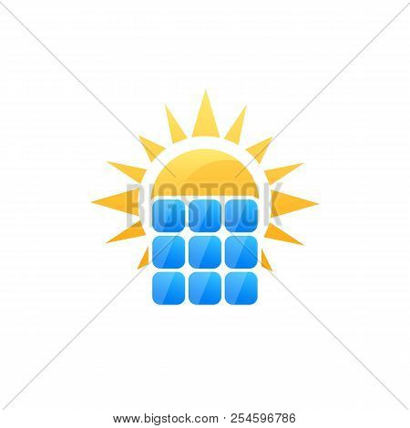 Solar Panel Vector Logo, Eps 10 File, Easy To Edit