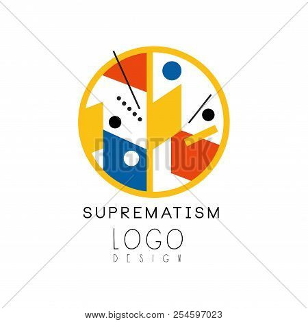 Suprematism Logo Design, Abstract Creative Template For Brand Identity, Advertising, Poster, Banner,