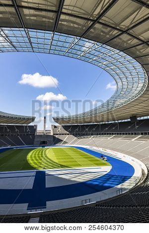 Berlin, Germany - September 20, 2017: Panoramic View Of Olympiastadion (olympic Stadium) In Berlin S
