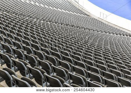 Berlin, Germany - September 20, 2017: Empty Tribunes Of Olympiastadion (olympic Stadium) In Berlin S