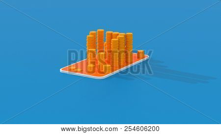Money or bitcoin - 3D Illustration