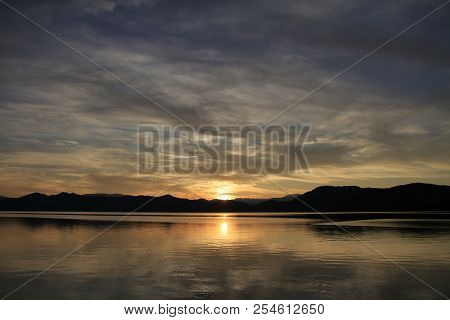 Tazawa Lake In Senboku, Akita, Japan (evening Scene)