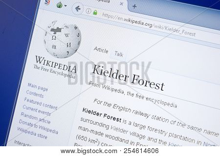 Ryazan, Russia - August 19, 2018: Wikipedia Page About Kielder Forest On The Display Of Pc