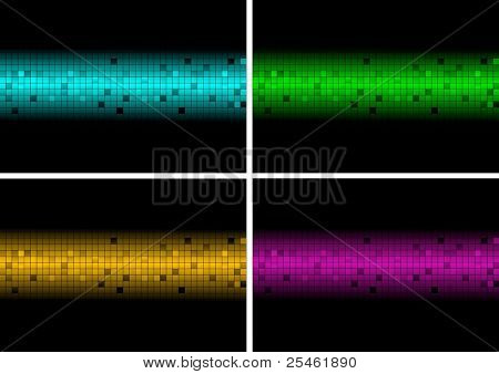 Conjunto de banderas de mosaico abstracto