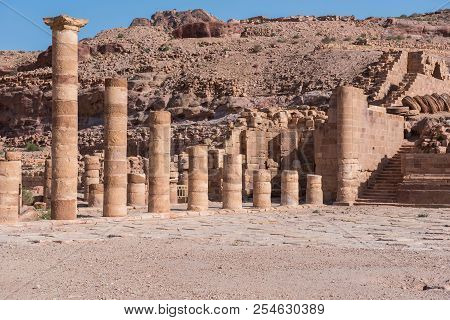 Roman Ruins, Colonnade Street. Petra, Jordan