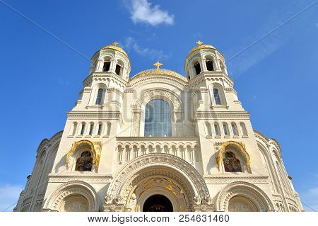 Naval Cathedral Of St. Nicholas The Wonderworker In Kronstadt, Russia.