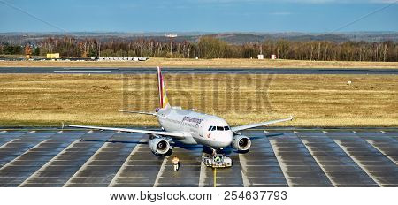 Dresden, Germany - February 12, 2018: An Airbus A319-100 From Germanwings, A Lufthansa Subsidiary, I