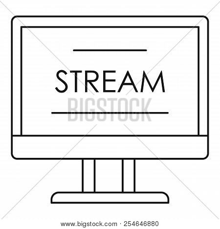 Live Video Stream Icon. Outline Live Video Stream Icon For Web Design Isolated On White Background