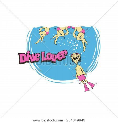 Happy Children Swimming On Sea Illustration Vector Design