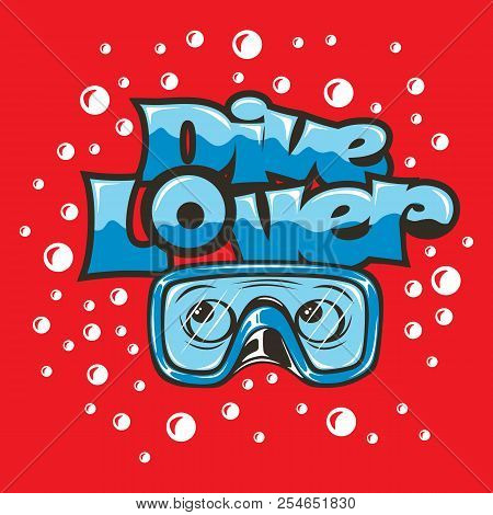 Diving Mask Vector Icon On White Background