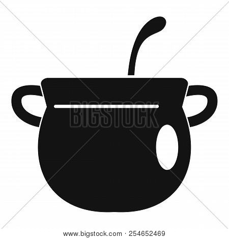 Magic Cauldron Icon. Simple Illustration Of Magic Cauldron Icon For Web Design Isolated On White Bac