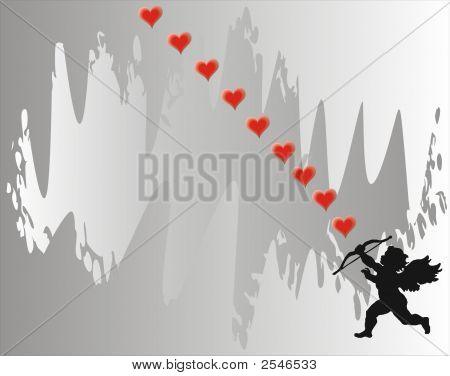 Cupid und Herzen