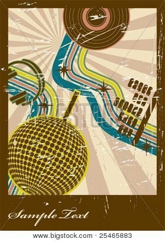 Fondo de la música retro. Vector de ilustración.