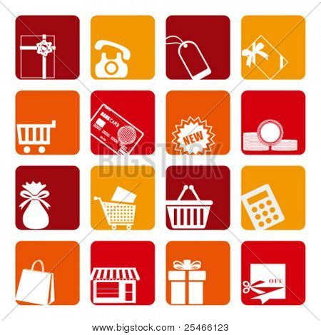 Покупки украшения установить. Вектор Иллюстрация.