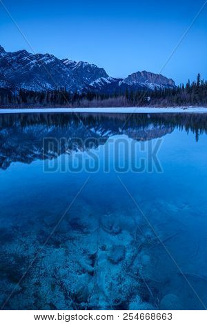Many Springs In Bow Valley Provincial Park, Alberta, At Night