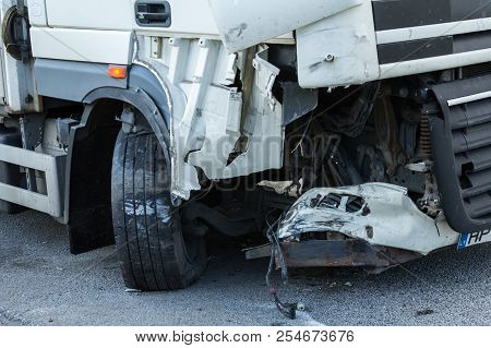 The Truck Was On The A4 Road, Near The Turn On The Cekule, The Bmw Was Traveling On The Opposite Sid