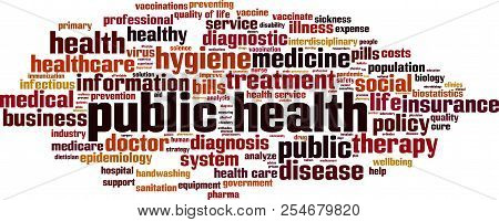 Public Health Word Cloud Concept. Vector Illustration On White