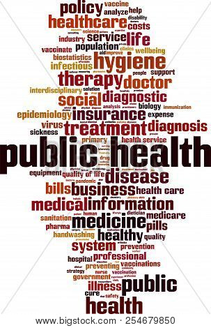 Public Health Word Cloud Concept. Vector Illustration On White