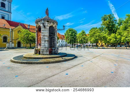 Scenic View At Old Historical Architecture In Karlovac City, Croatia Europe.