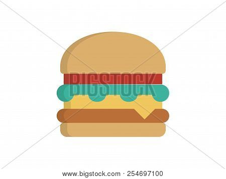 Hamburger Line Icon, Outline Vector Sign, Linear Style Pictogram Isolated On White. Beefburger Symbo