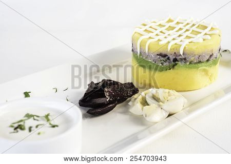Causa Rellena, A Typical Dish From Peru. Olive