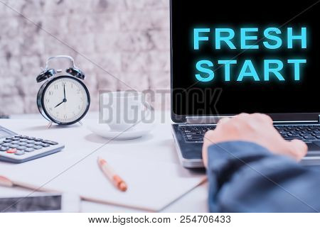 Fresh Start Of The Day. Personal Transformation For Successful Concept. Business Development And Imp