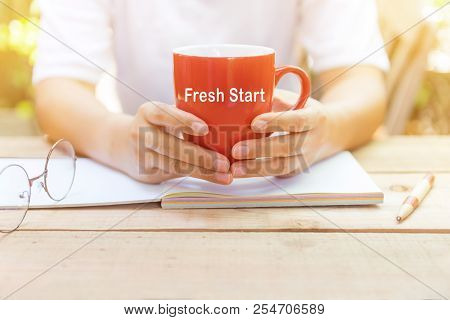 Fresh Start Of The Day. Personal Transformation For Successful Concept. Business Development And Imp
