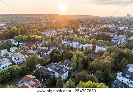 Aerial Drone View Of Streets In Bonn Bad Godesberg The Former Capital Of Germany With Typical German