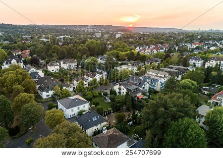 Aerial Drone View Of Streets In Bonn Bad Godesberg The Former Capital Of Germany With Typical German