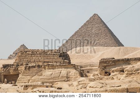Pyramids Of Giza Egypt In Abu Simbel Temple